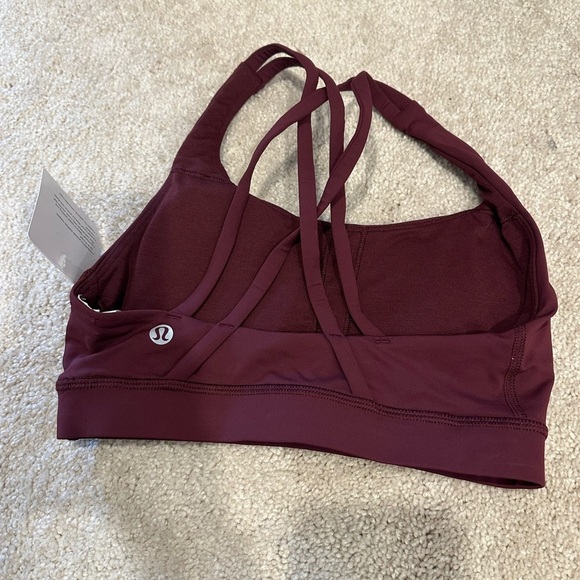 Lululemon Energy Bra Medium Support B–D Cups Garnet 2 NWT - Picture 4 of 5